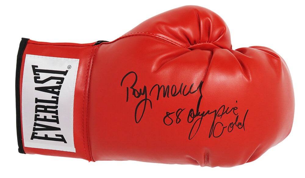 Ray Mercer Signed Everlast Red Boxing Glove w/88 Olympic Gold - MERGLV503 - Ray Mercer Signed Everlast Red Boxing Glove w/88 Olympic Gold product image