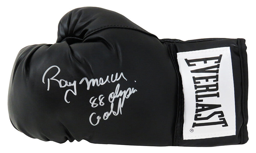 Ray Mercer Signed Everlast Black Boxing Glove w/88 Olympic Gold - MERGLV506 - Ray Mercer Signed Everlast Black Boxing Glove w/88 Olympic Gold product image
