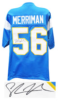 Shawne Merriman Signed Powder Blue Custom Football Jersey - MERJRY300 - Shawne Merriman Signed Powder Blue Custom Football Jersey product image