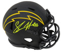 Shawne Merriman Signed Chargers Eclipse Black Matte Riddell Speed Mini Helmet - MERMIN301 - Shawne Merriman Signed Chargers Eclipse Black Matte Riddell Speed Mini Helmet product image