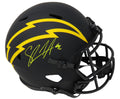 Shawne Merriman Signed Chargers Eclipse Black Matte Riddell Full Size Speed Replica Helmet - MERREP301 - Shawne Merriman Signed Chargers Eclipse Black Matte Riddell Full Size Speed Replica Helmet product image