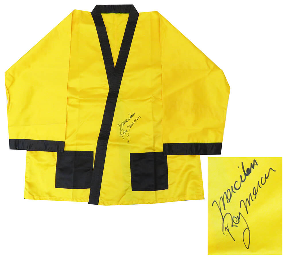 Ray Mercer Signed Yellow Boxing Robe w/Merciless - MERROB500 - Ray Mercer Signed Yellow Boxing Robe w/Merciless product image
