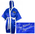 Ray Mercer Signed Title Blue With White Trim Boxing Robe w/Merciless - MERROB501 - Ray Mercer Signed Title Blue With White Trim Boxing Robe w/Merciless product image