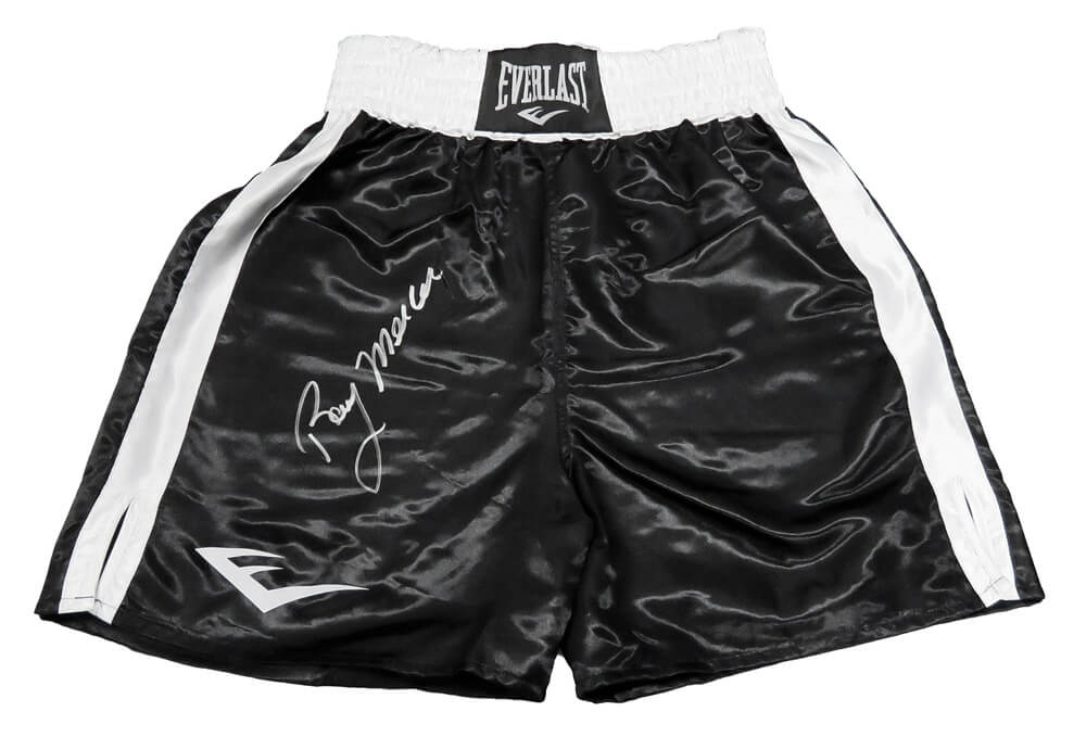 Ray Mercer Signed Everlast Black Boxing Trunks - MERTRU500 - Ray Mercer Signed Everlast Black Boxing Trunks product image