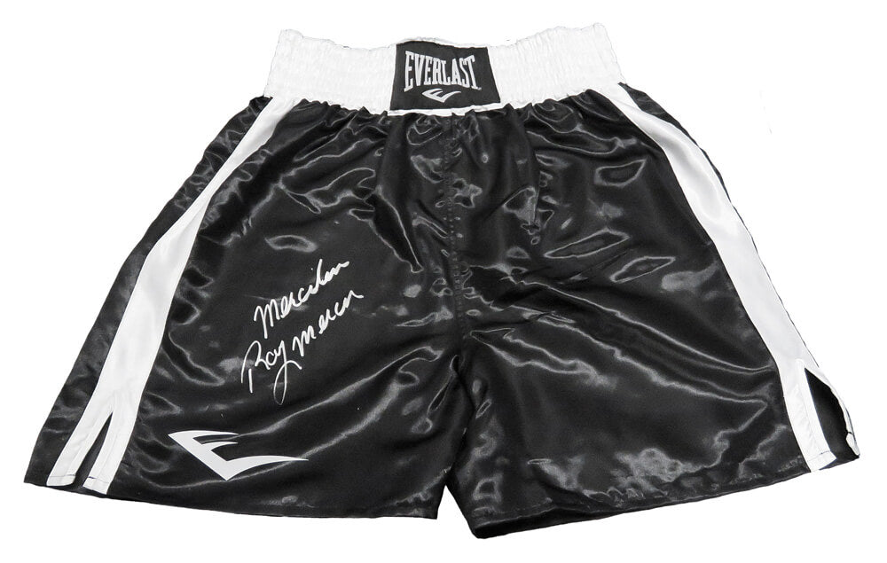 Ray Mercer Signed Everlast Black Boxing Trunks w/Merciless - MERTRU501 - Ray Mercer Signed Everlast Black Boxing Trunks w/Merciless product image