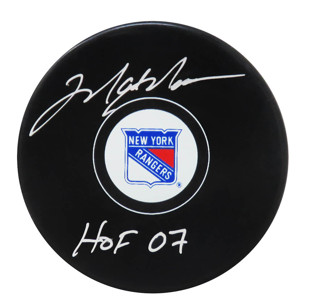 Mark Messier Signed New York Rangers Logo Hockey Puck w/HOF'07 - MESPUC401 - Mark Messier Signed New York Rangers Logo Hockey Puck w/HOF'07 product image