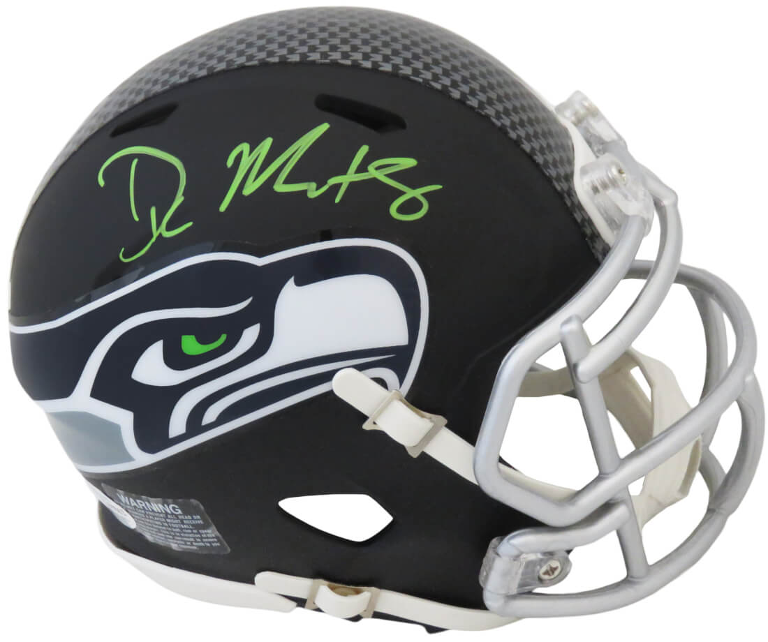 D.K. (DK) Metcalf Signed Seattle Seahawks Flat Black Matte Riddell Speed Mini Helmet (Beckett) - METMIN301 - D.K. (DK) Metcalf Signed Seattle Seahawks Flat Black Matte Riddell Speed Mini Helmet (Beckett) product image