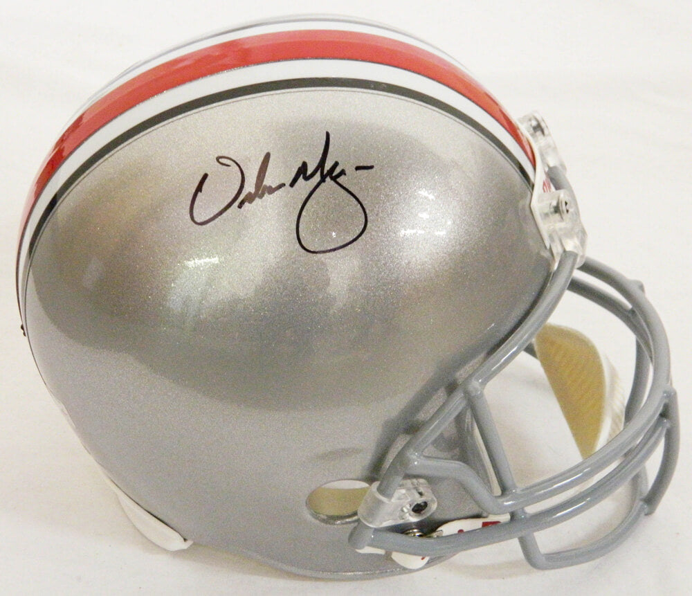 Urban Meyer Signed Ohio State Riddell Full-Size Replica Helmet - MEYREP301 - Urban Meyer Signed Ohio State Riddell Full-Size Replica Helmet product image
