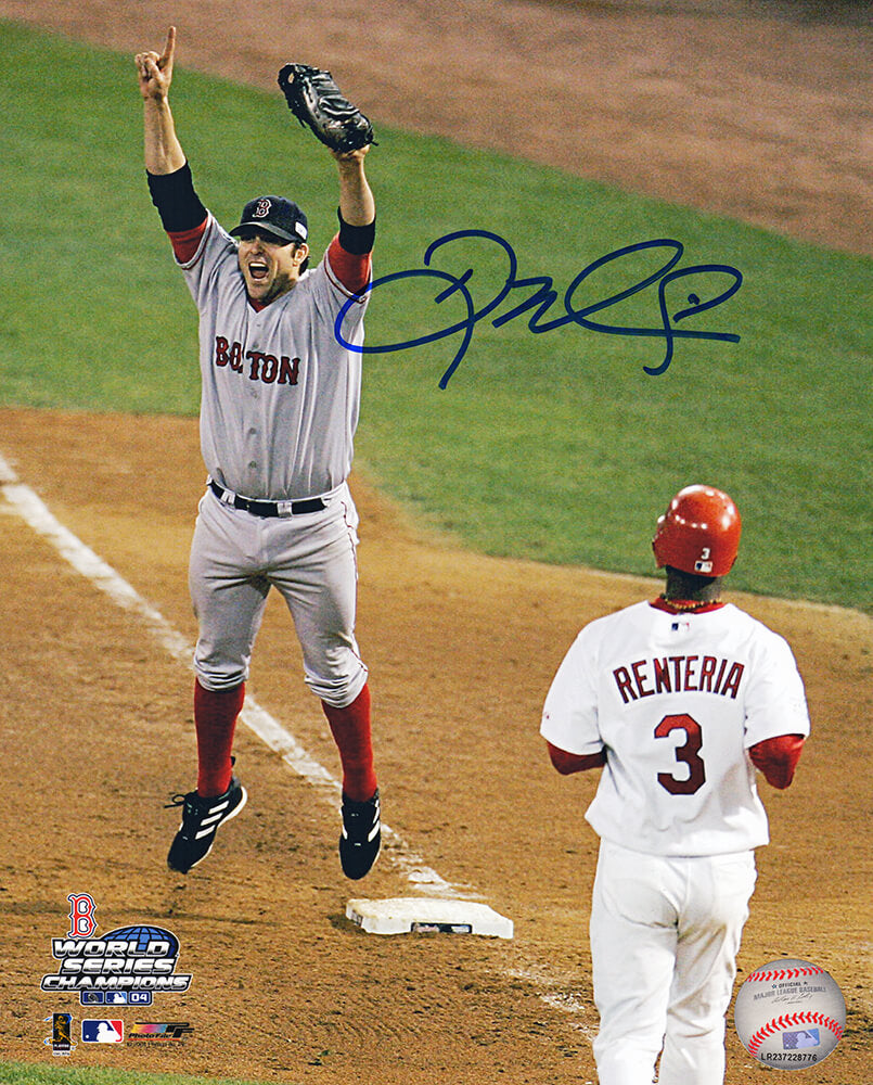 Doug Mientkiewcz Signed Boston Red Sox 2004 World Series Final Out 8x10 Photo - MIE08P100 - Doug Mientkiewcz Signed Boston Red Sox 2004 World Series Final Out 8x10 Photo product image