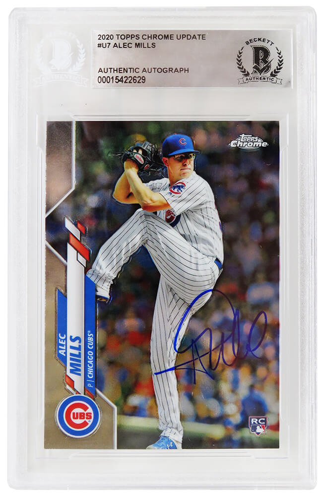 Alec Mills Signed Chicago Cubs 2020 Topps Chrome Update Baseball Rookie Card #U7 - (Beckett Encapsulated) - MILCAR101 - Alec Mills Signed Chicago Cubs 2020 Topps Chrome Update Baseball Rookie Card #U7 - (Beckett Encapsulated) product image