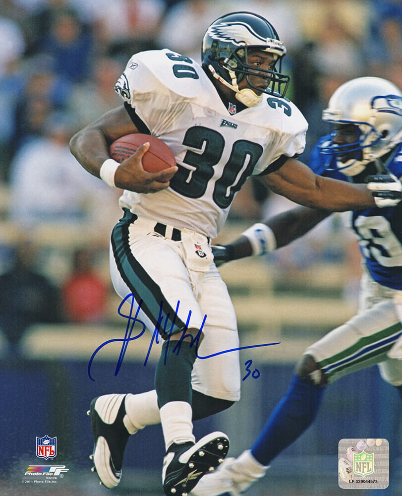 Brian Mitchell Signed Philadelphia Eagles Action vs Seahawks 8x10 Photo - MIT08P301 - Brian Mitchell Signed Philadelphia Eagles Action vs Seahawks 8x10 Photo product image