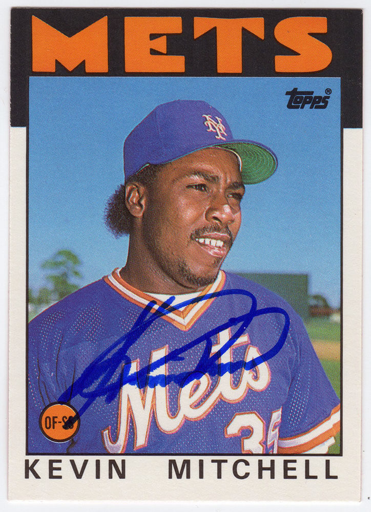 Kevin Mitchell Signed New York Mets 1986 Topps Traded Rookie Baseball Card #74T - MITCAR100 - Kevin Mitchell Signed New York Mets 1986 Topps Traded Rookie Baseball Card #74T product image