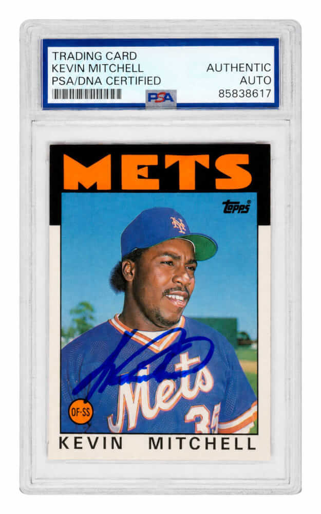 Kevin Mitchell Signed New York Mets 1986 Topps Traded Rookie Baseball Card #74T - (PSA Encapsulated) - MITCAR102 - Kevin Mitchell Signed New York Mets 1986 Topps Traded Rookie Baseball Card #74T - (PSA Encapsulated) product image
