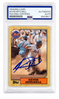 Kevin Mitchell Signed New York Mets 1987 Topps Rookie Baseball Card #653 - (PSA Encapsulated) - MITCAR103 - Kevin Mitchell Signed New York Mets 1987 Topps Rookie Baseball Card #653 - (PSA Encapsulated) product image