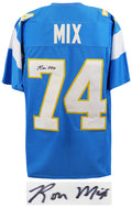 Ron Mix Signed Powder Blue T/B Custom Football Jersey - MIXJRY311 - Ron Mix Signed Powder Blue T/B Custom Football Jersey product image