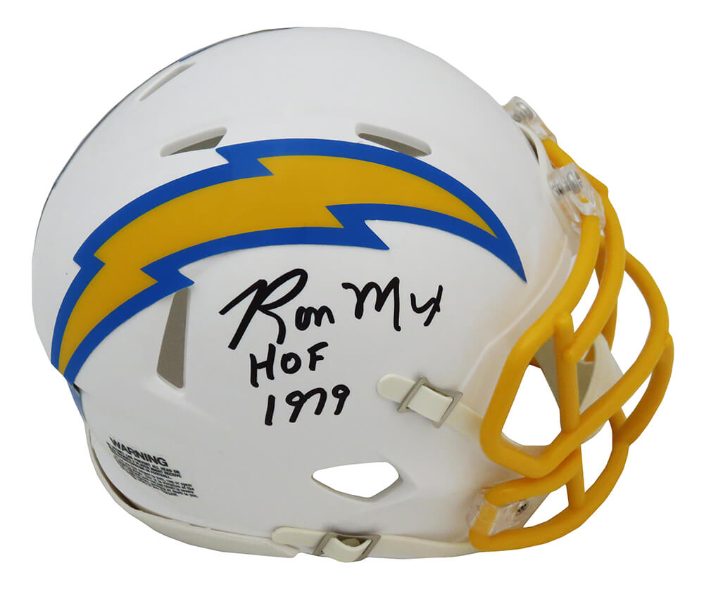 Ron Mix Signed Chargers Riddell Speed Mini Helmet w/HOF 1979 - MIXMIN310 - Ron Mix Signed Chargers Riddell Speed Mini Helmet w/HOF 1979 product image