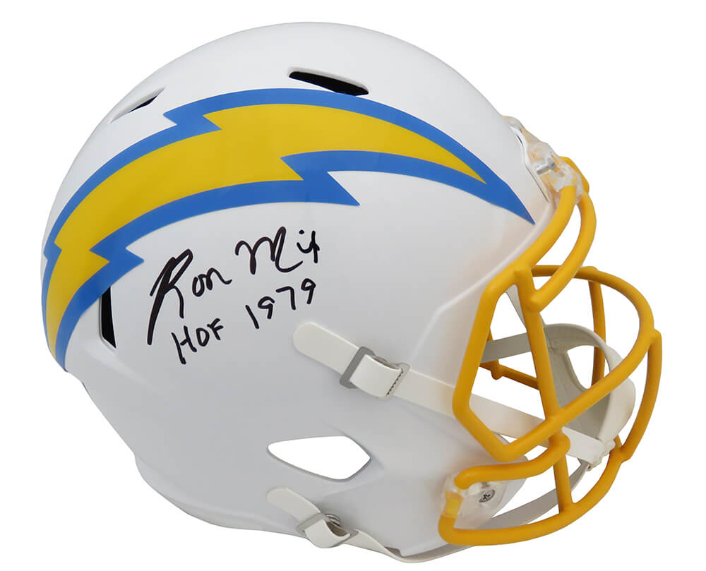 Ron Mix Signed Chargers Riddell Full Size Speed Replica Helmet w/HOF 1979 - MIXREP310 - Ron Mix Signed Chargers Riddell Full Size Speed Replica Helmet w/HOF 1979 product image