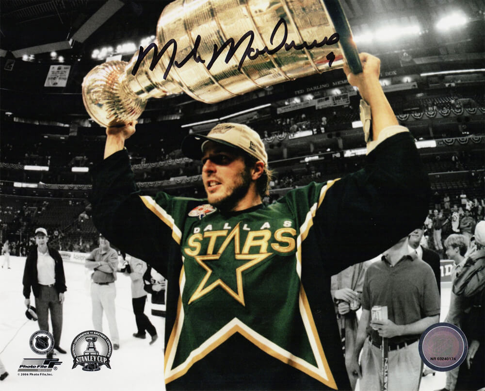Mike Modano Signed Dallas Stars Holding 1999 Stanley Cup 8x10 Photo - MOD08P410 - Mike Modano Signed Dallas Stars Holding 1999 Stanley Cup 8x10 Photo product image