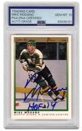 Mike Modano Signed North Stars 1990-91 O-Pee-Chee Premier Hockey Rookie Card #74 w/HOF'14 - (PSA Encapsulated - Auto Grade 10) - MODCAR405 - Mike Modano Signed North Stars 1990-91 O-Pee-Chee Premier Hockey Rookie Card #74 w/HOF'14 - (PSA Encapsulated - Auto Grade 10) product image