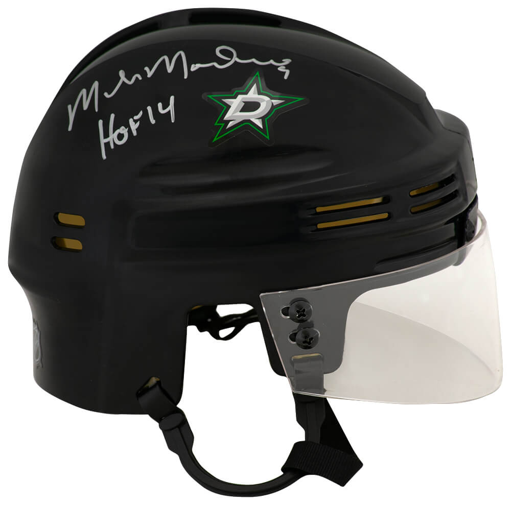 Mike Modano Signed Dallas Stars Black Hockey Mini Helmet w/HOF'14 - MODMIN400 - Mike Modano Signed Dallas Stars Black Hockey Mini Helmet w/HOF'14 product image