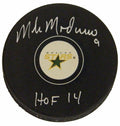 Mike Modano Signed Dallas Stars Logo Hockey Puck w/HOF 14 - MODPUC401 - Mike Modano Signed Dallas Stars Logo Hockey Puck w/HOF 14 product image