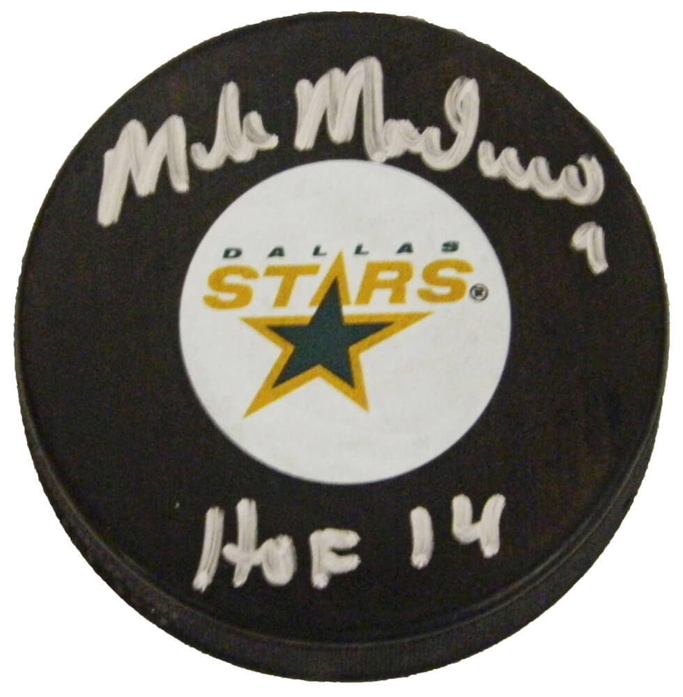Mike Modano Signed Dallas Stars NHL Logo Hockey Puck w/HOF 14 - MODPUC402 - Mike Modano Signed Dallas Stars NHL Logo Hockey Puck w/HOF 14 product image