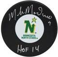 Mike Modano Signed Minnesota North Stars Logo Hockey Puck w/HOF'14 - MODPUC406 - Mike Modano Signed Minnesota North Stars Logo Hockey Puck w/HOF'14 product image
