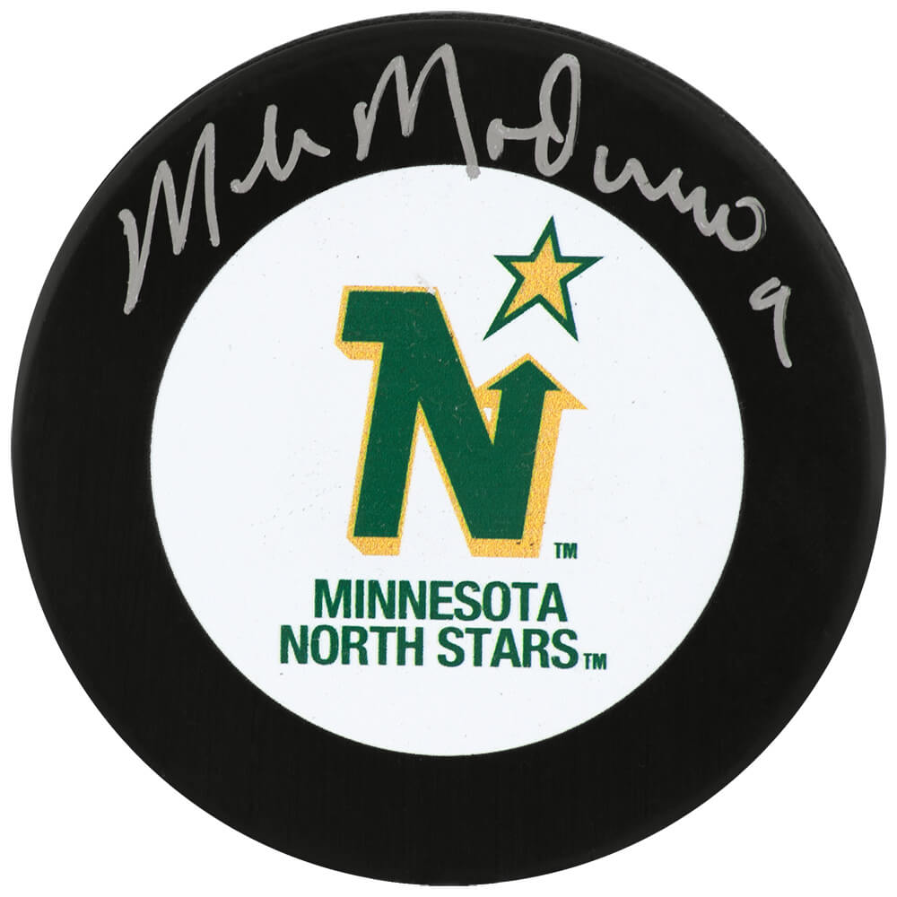 Mike Modano Signed Minnesota North Stars Team Logo Hockey Puck - MODPUC407 - Mike Modano Signed Minnesota North Stars Team Logo Hockey Puck product image