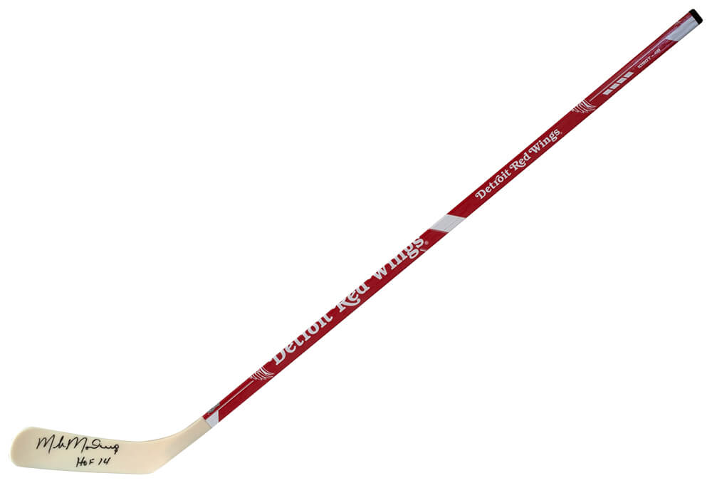 Mike Modano Signed Detroit Red Wings Logo 48 Inch Full Size Hockey Stick w/HOF'14 - MODSTK401 - Mike Modano Signed Detroit Red Wings Logo 48 Inch Full Size Hockey Stick w/HOF'14 product image