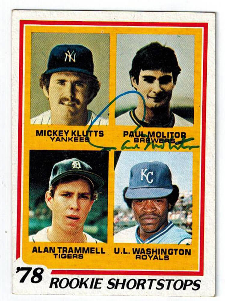 Paul Molitor Signed Brewers 1978 Topps Rookie Card #707 - MOLCAR101 - Paul Molitor Signed Brewers 1978 Topps Rookie Card #707 product image