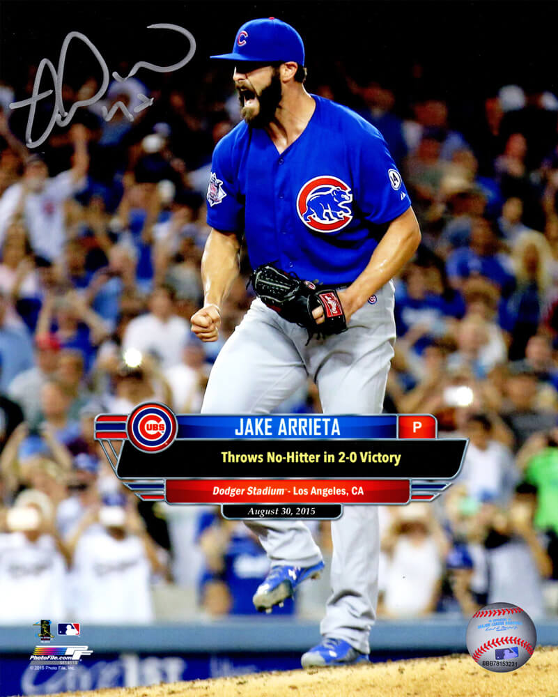 Miguel Montero Signed Chicago Cubs Jake Arrieta's August 30, 2015 No Hitter 8x10 Photo - MON08P106 - Miguel Montero Signed Chicago Cubs Jake Arrieta's August 30, 2015 No Hitter 8x10 Photo product image