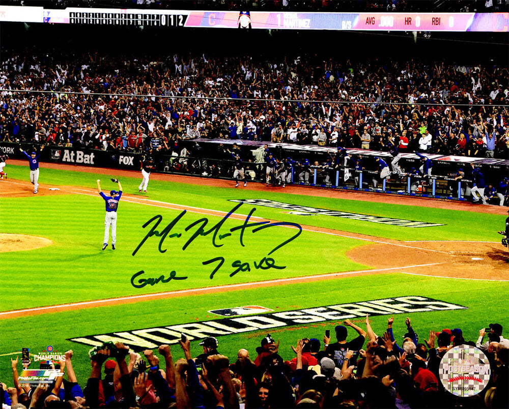 Mike Montgomery Signed Chicago Cubs 2016 World Series Game 7 Last Out 8x10 Photo w/Game 7 Save - MON08P127 - Mike Montgomery Signed Chicago Cubs 2016 World Series Game 7 Last Out 8x10 Photo w/Game 7 Save product image