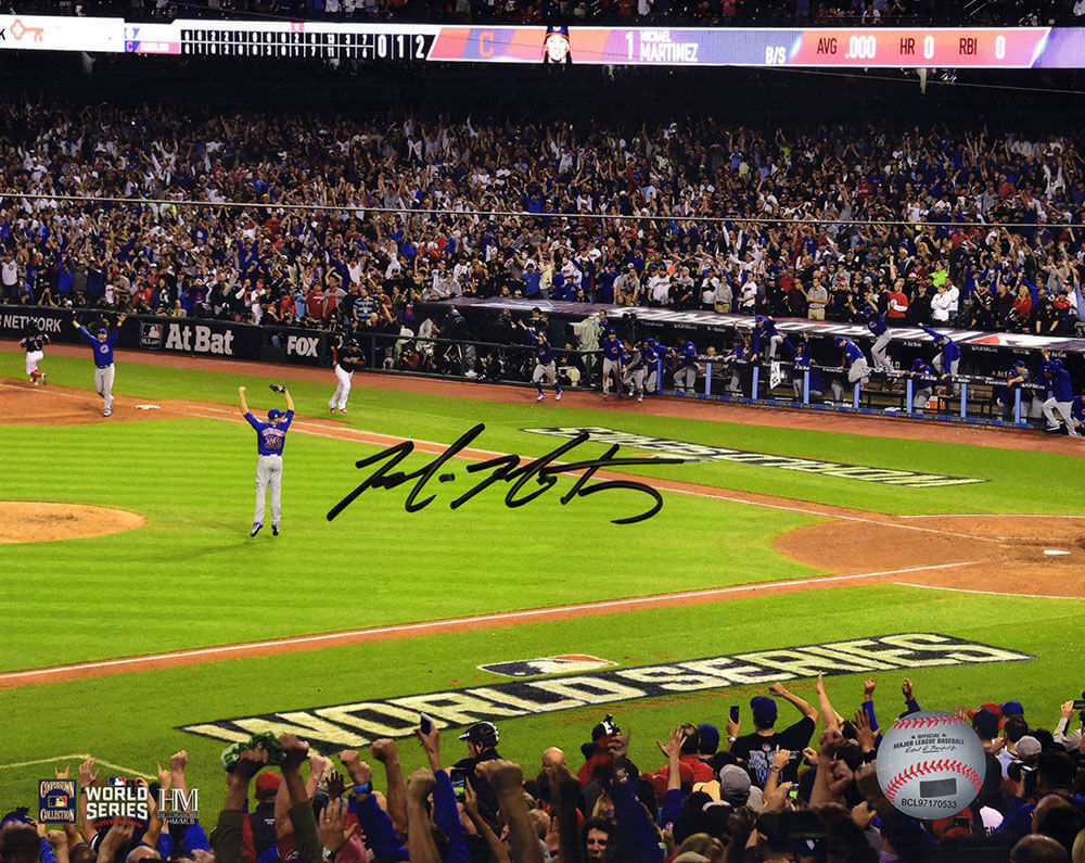 Mike Montgomery Signed Chicago Cubs 2016 World Series Final Out 8x10 Photo - MON08P129 - Mike Montgomery Signed Chicago Cubs 2016 World Series Final Out 8x10 Photo product image