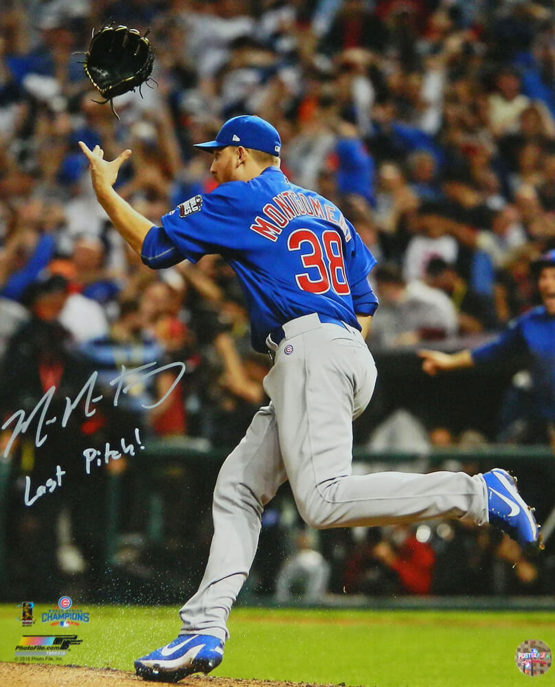 Mike Montgomery Signed Chicago Cubs 2016 World Series Celebration 16x20 Photo w/Last Pitch - MON16P121 - Mike Montgomery Signed Chicago Cubs 2016 World Series Celebration 16x20 Photo w/Last Pitch product image