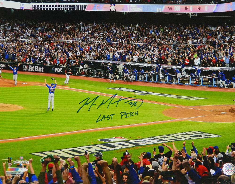 Mike Montgomery Signed Chicago Cubs 2016 World Series Game 7 Last Out 16x20 Photo w/Last Pitch - MON16P122 - Mike Montgomery Signed Chicago Cubs 2016 World Series Game 7 Last Out 16x20 Photo w/Last Pitch product image