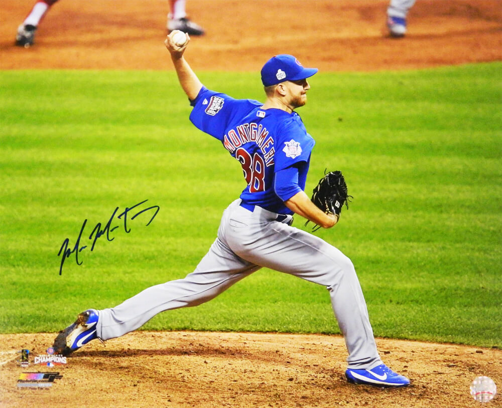 Mike Montgomery Signed Chicago Cubs 2016 World Series Game 7 Final Pitch 16x20 Photo - MON16P126 - Mike Montgomery Signed Chicago Cubs 2016 World Series Game 7 Final Pitch 16x20 Photo product image