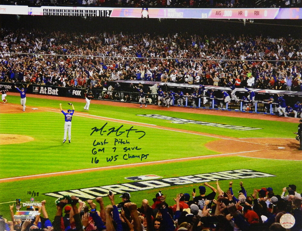 Mike Montgomery Signed Cubs 2016 World Series Game 7 Last Out LE38 16x20 Photo w/Last Pitch, GM 7 Save, 16 WS Champs - MON16P127 - Mike Montgomery Signed Cubs 2016 World Series Game 7 Last Out LE38 16x20 Photo w/Last Pitch, GM 7 Save, 16 WS Champs product image