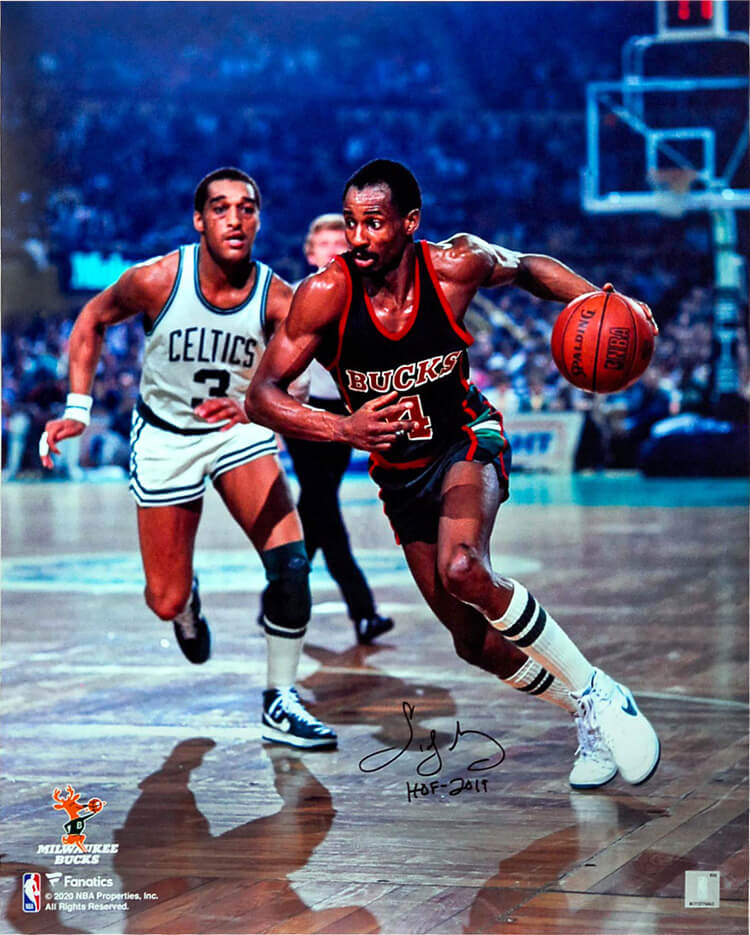 Sidney Moncrief Signed Milwaukee Bucks Action 16x20 Photo w/HOF'19 - MON16P200 - Sidney Moncrief Signed Milwaukee Bucks Action 16x20 Photo w/HOF'19 product image