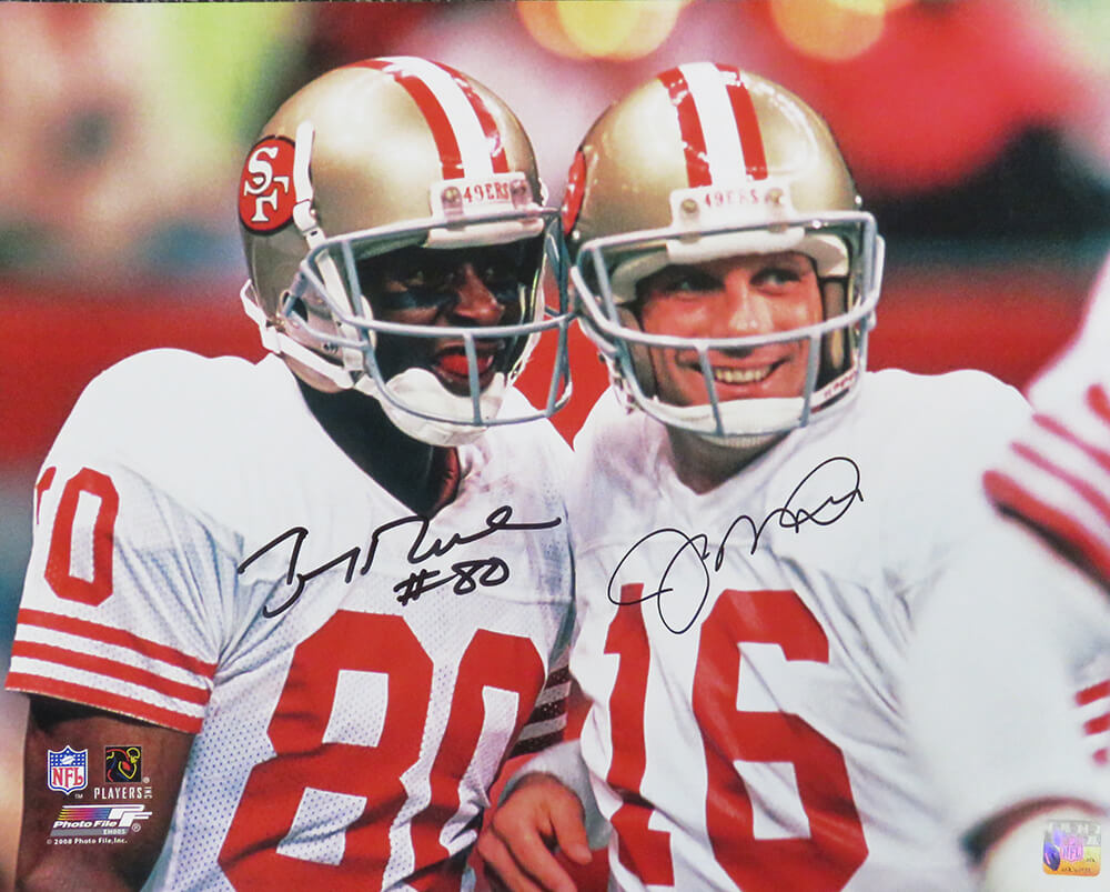 Joe Montana & Jerry Rice Dual Signed San Francisco 49ers Close Up 16x20 Photo - MON16P300 - Joe Montana & Jerry Rice Dual Signed San Francisco 49ers Close Up 16x20 Photo product image