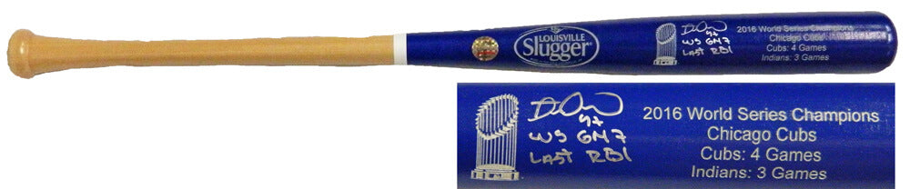 Miguel Montero Signed Louisville Slugger Chicago Cubs 2016 World Series Champion Blue Dipped Bat w/WS Gm 7 Last RBI - MONBAT103 - Miguel Montero Signed Louisville Slugger Chicago Cubs 2016 World Series Champion Blue Dipped Bat w/WS Gm 7 Last RBI product image