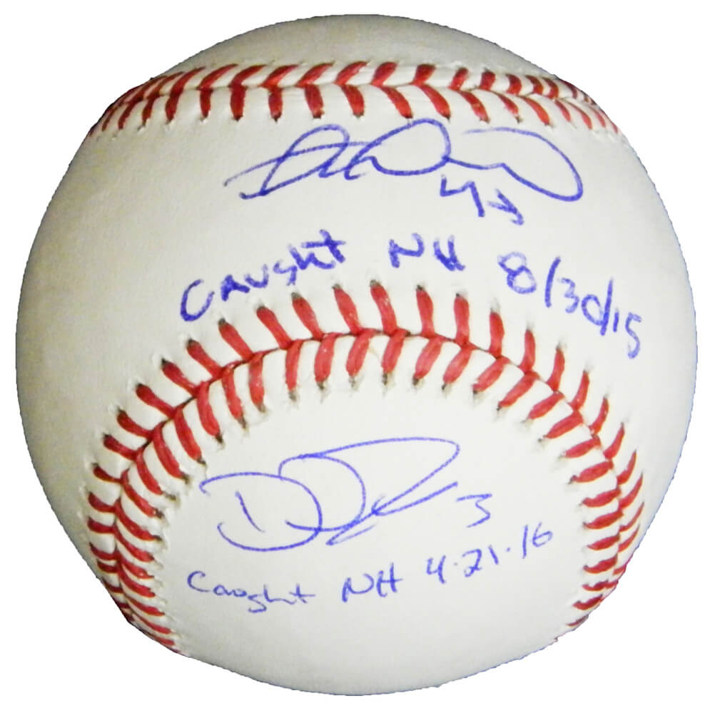 Miguel Montero & David Ross Dual Signed Rawlings Official MLB Baseball w/No Hitter Dates - MONBSB110 - Miguel Montero & David Ross Dual Signed Rawlings Official MLB Baseball w/No Hitter Dates product image