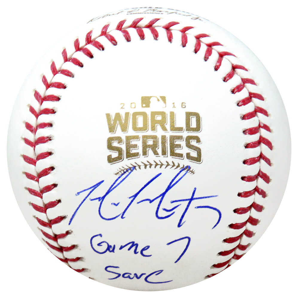 Mike Montgomery Signed Rawlings Official 2016 World Series Baseball w/Game 7 Save - MONBSB122 - Mike Montgomery Signed Rawlings Official 2016 World Series Baseball w/Game 7 Save product image
