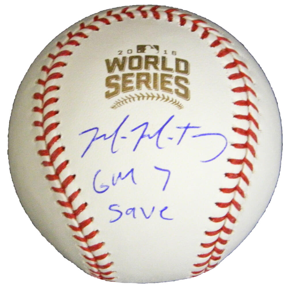 Mike Montgomery Signed Rawlings Official 2016 World Series Baseball w/Gm 7 Save - MONBSB126 - Mike Montgomery Signed Rawlings Official 2016 World Series Baseball w/Gm 7 Save product image