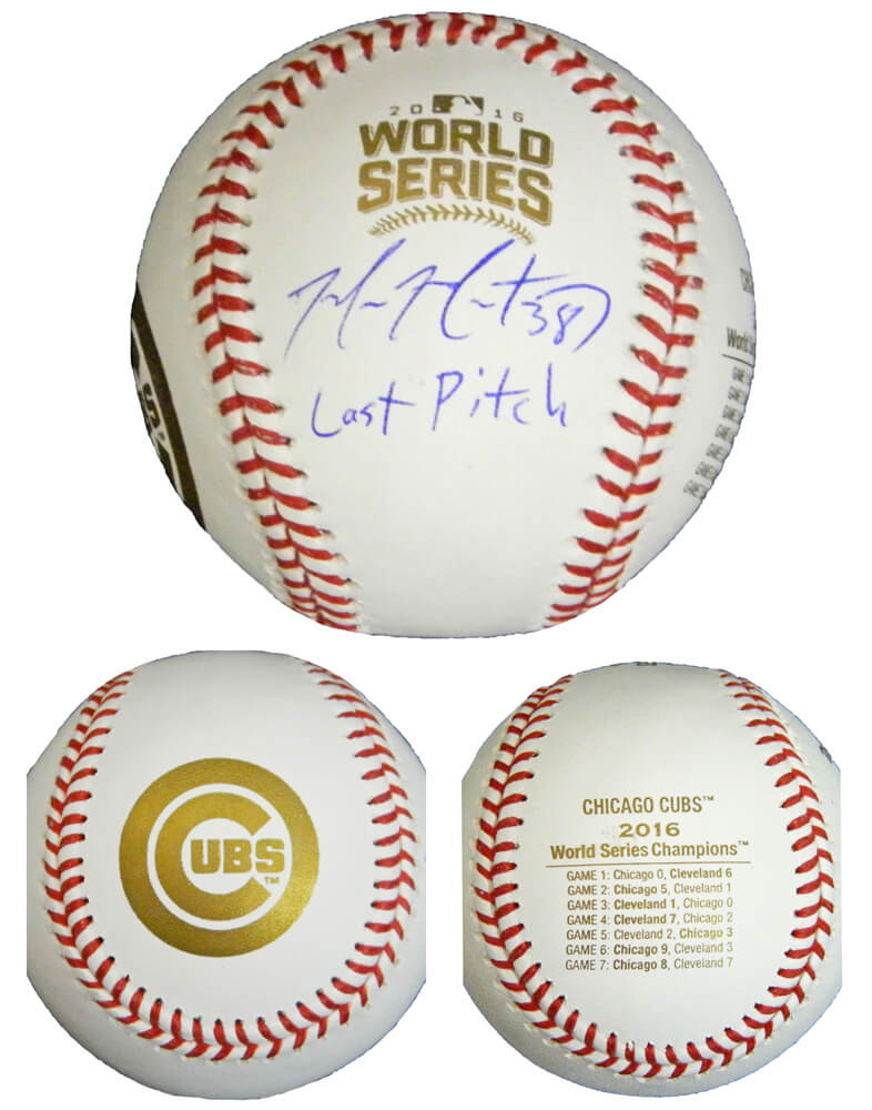 Mike Montgomery Signed Rawlings Chicago Cubs 2016 World Series Champions Baseball w/Last Pitch - MONBSB127 - Mike Montgomery Signed Rawlings Chicago Cubs 2016 World Series Champions Baseball w/Last Pitch product image