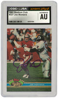 Joe Montana Signed 49ers 1991 Stadium Club Football Trading Card #327  - (CGC x JSA Encapsulated) - MONCAR310 - Joe Montana Signed 49ers 1991 Stadium Club Football Trading Card #327 - (CGC x JSA Encapsulated) product image