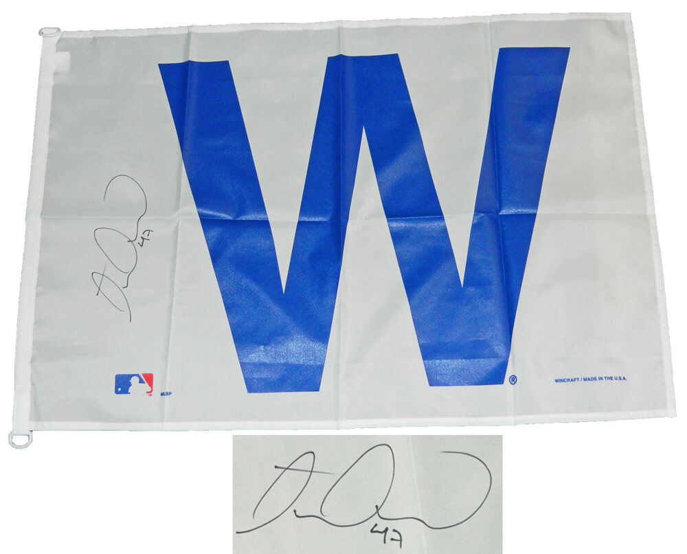Miguel Montero Signed Chicago Cubs 27x37 White W Flag - MONFLG100 - Miguel Montero Signed Chicago Cubs 27x37 White W Flag product image