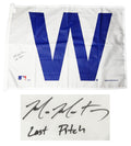 Mike Montgomery Signed Chicago Cubs 27x37 White W Flag w/Last Pitch - MONFLG121 - Mike Montgomery Signed Chicago Cubs 27x37 White W Flag w/Last Pitch product image