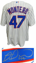Miguel Montero Signed Chicago Cubs White Pinstripe Majestic Replica Jersey - MONJRY102 - Miguel Montero Signed Chicago Cubs White Pinstripe Majestic Replica Jersey product image