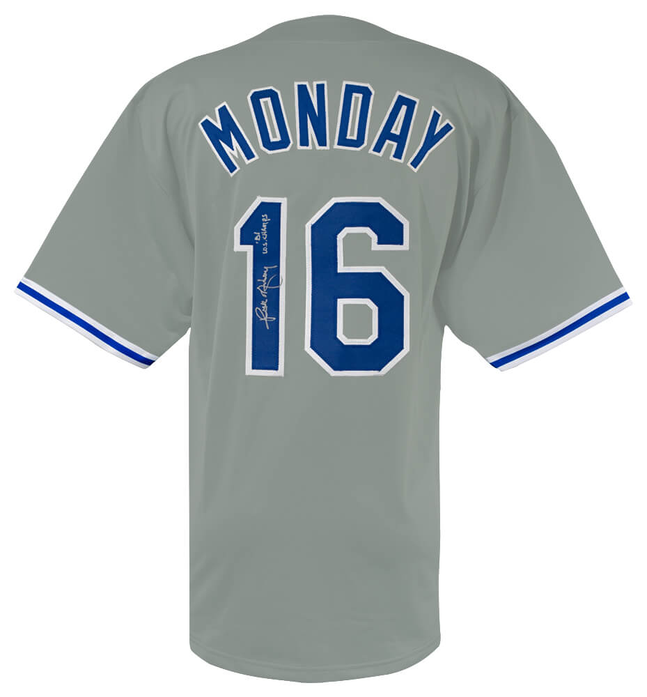 Rick Monday Signed Grey Custom Baseball Jersey w/81 WS Champs - MONJRY131 - Rick Monday Signed Grey Custom Baseball Jersey w/81 WS Champs product image