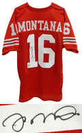 Joe Montana Signed Red Throwback Custom Football Jersey - MONJRY302 - Joe Montana Signed Red Throwback Custom Football Jersey product image